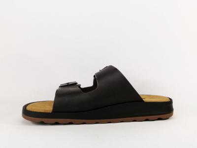 Mule homme cuir grand confort MORAN'S plus t moro marron à pas cher