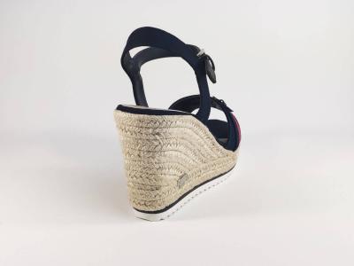Sandale bleu marine à talon compensé TOM TAILOR 8090210 femme
