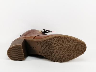 Bottine chic à lacets RIEKER Y2000 cuir camel à talon confortable femme