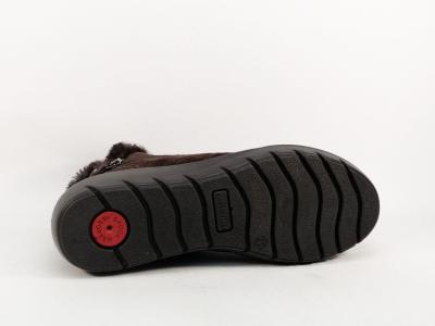 Bottines fourrées femme pieds larges et sensibles cuir marron destockage IMAC 455871 souple