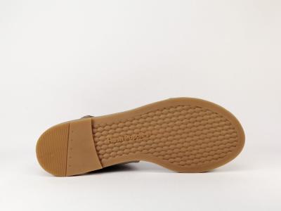Sandale cuir gris beige grande pointure femme destockage HUSH PUPPIES Abia