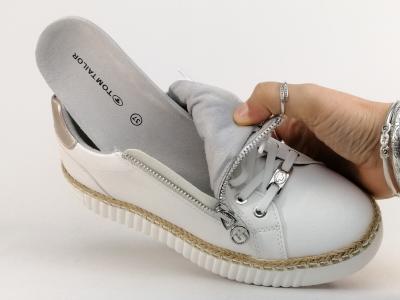 Basket élégante femme sans lacets confortable blanche TOM TAILOR 9590330001