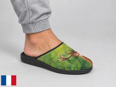 Chausson homme original motif cerf confortable BOSSI ulysse fabrication en France