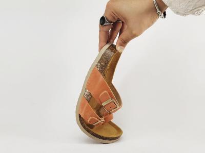 Claquette femme cuir corail semelle confortable mémoire de forme PLAKTON bombay afelpado