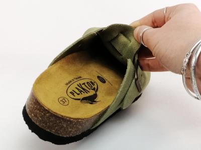 Sabot femme cuir confort vert semelle à mémoire de forme PLAKTON blogg tendance