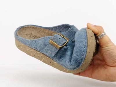 Sabot femme feutre recyclé bleu CHIC & RELAX malpenza confortable