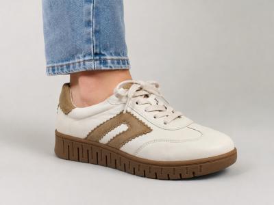Basket femme pieds larges sensibles cuir souple grande largeur H CAPRICE 23762 climotion
