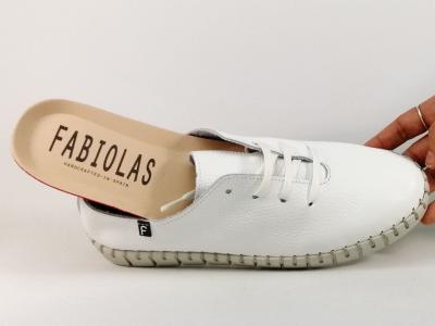 Chaussure blanche femme cuir souple chic et confortable FABIOLAS 20300 fabrication Espagne
