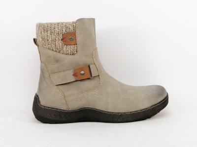 Boots fourrée femme confortable gris à pas cher destockage SOFTRELAX 42202