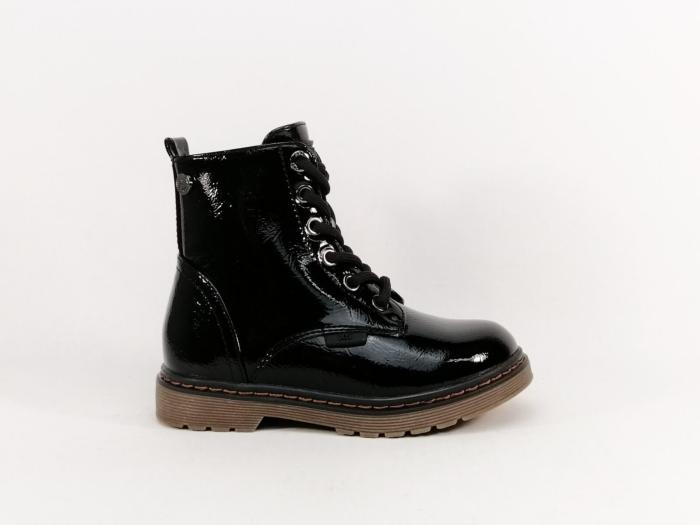 Bottine fille bébé vernis noir tendance et confortable en destockage XTi 150254 à pas cher