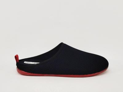 Chausson mule été homme toile noire nid d'abeille pieds sensibles CHIC RELAX duchene
