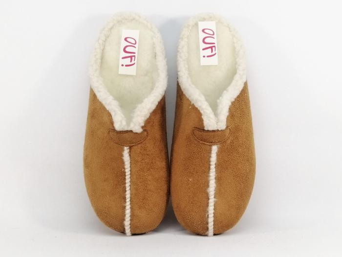 Chausson mule fourrée camel femme CHIC & RELAX OUF! titoun tortosa