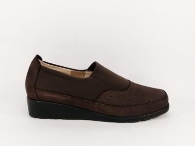 Mocassins pieds sensible femme cuir marron destockage LUXAT Emane