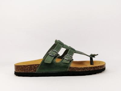 Mule tout cuir vert ARTPELLE 16023 fabriquée en Espagne pour femme