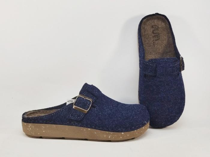Sabot femme feutre recyclé bleu marine CHIC & RELAX OUF matin semelle confortable