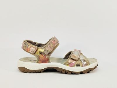 Sandale marche femme confortable pieds larges cuir multicolore destockage IMAC 758850