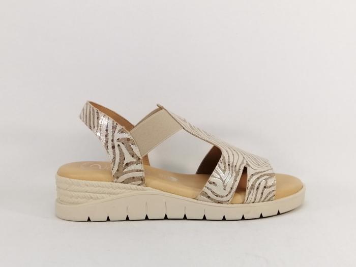 Sandale femme compensée cuir or chic confortable semelle mémoire de forme VALERIA'S 2032