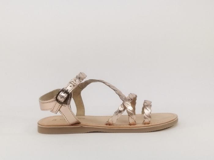 Sandale tressée en cuir rose CYRILLUS pour fille/femme