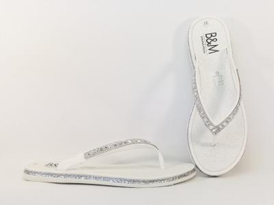 Tong plage chic tendance blanc argent BANANA MOON Ricin femme