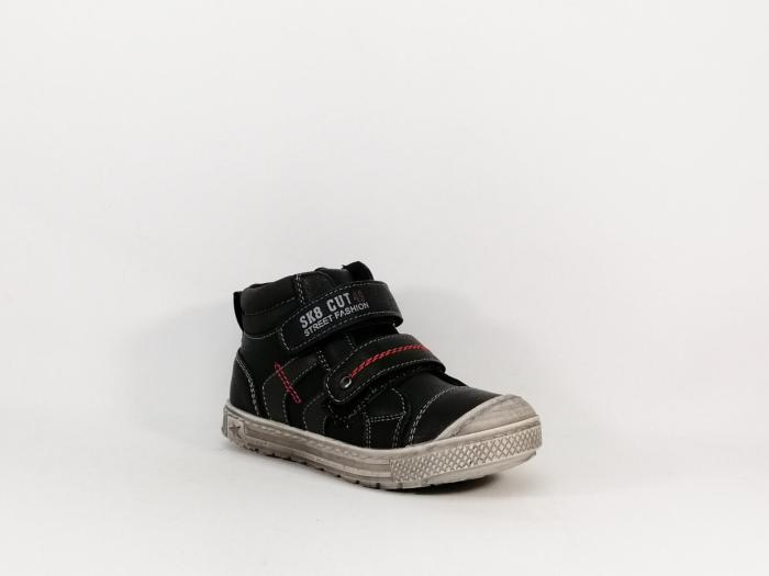 Basket montante garçon bébé destockage KOUKI by Bopy istyle noire à velcro