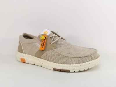 Chaussures homme sans lacets en toile beige confortable destockage DOCKERS 52AA002 pieds larges