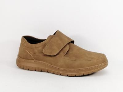 Chaussure homme  scratch pas cher confortable pour pieds larges SWEET'R jacek camel