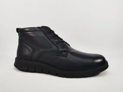 Chaussure montante homme cuir noir souple confortable en destockage IMAC ARA 454026