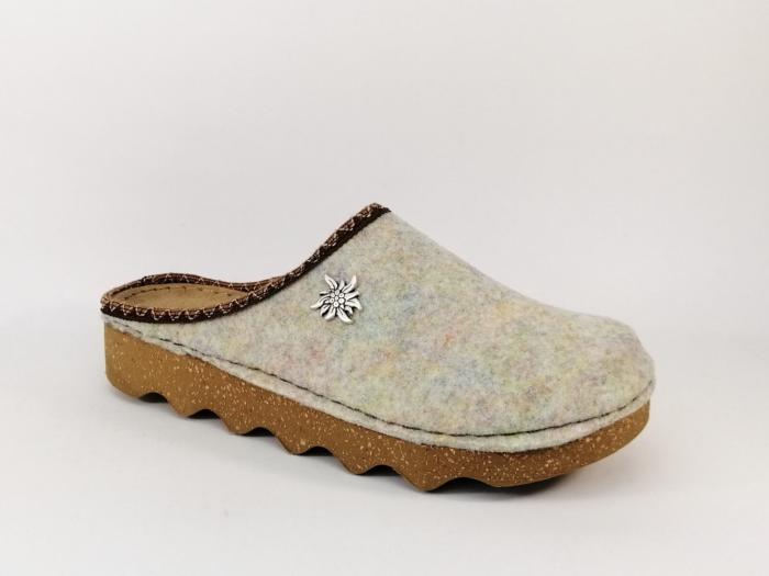 Mule femme en feutre vert recyclé CHIC & RELAX Madlyne