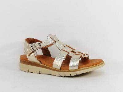 Sandale femme gladiateur spartiate cuir or chic et confortable JORDANA 4249 originale et tendance