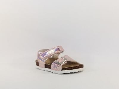 Sandale fille bb  pas cher 3 POMMES viena rose  scratch