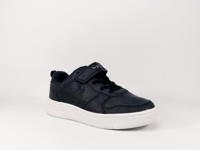 Sneakers tendance simili cuir marine NY destockage à pas cher pour enfant