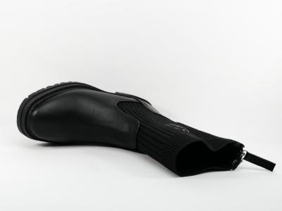 Boots noire en simili cuir et tissu stretch destockage XTi 57816