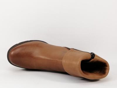 Bottines à talon haut femme destockage CARMELA 67916 cuir camel