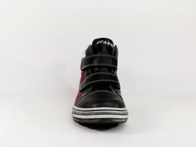 Basket montante à scratch simili cuir noir STAR pour garçons