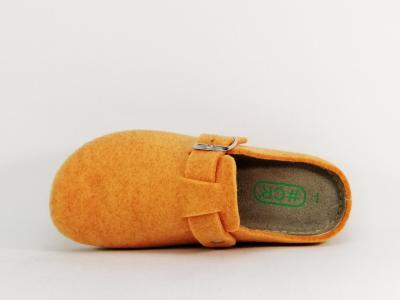 Sabot femme feutre recyclé orange semelle cuir confortable CHIC & RELAX parecy