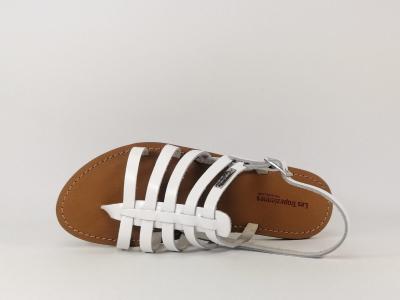 Sandale tout cuir blanc destockage TROPEZIENNES Herilo pour femme