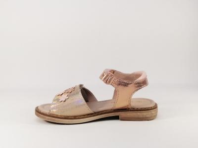 Sandale en cuir rose destockage ASTER Tanora pour fille