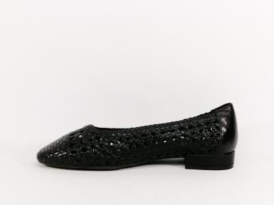 Ballerine femme cuir tressé noir souple chic et confortable destockage CARMELA 161470 tendance 