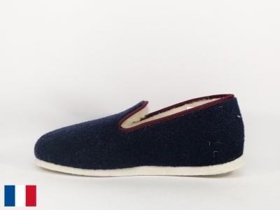 Charentaise homme semelle feutre made in France confort fourré laine BOSSI charentais marine
