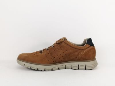 Chaussure homme sans lacets souple cuir camel confortable destockage IMAC ESSEM 751826