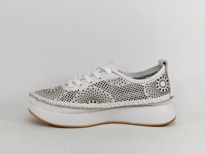 Chaussure femme originale cuir blanc souple ajouré confortable PEDRO TORRES 107bon