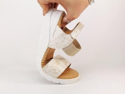Sandale compensée femme chic semelle mémoire de forme confortable destockage COTEMER Varamy OR