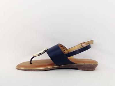 Sandale entre-doigt destockage DEES SHOES Mendioza marine pas cher femme