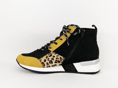 Sneakers jaune femme originale destockage RIEKER N7610 à pas cher