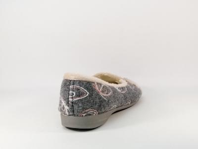 Chausson ballerine gris ZEL'S 2473 pour femme Fabrication Espagne