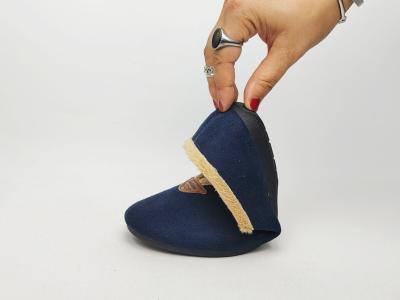 Chausson ballerine femme à pas cher tendance velours marine NOCTIS bodega
