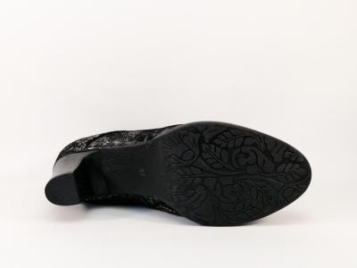 Bottine originale femme cuir noir LAURA VITA ELCODIEO 01A chic à talon