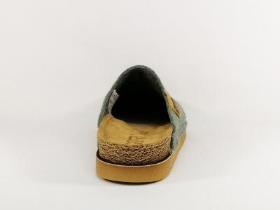 Sabot femme feutre recyclé vert CHIC & RELAX mozara semelle cuir confortable