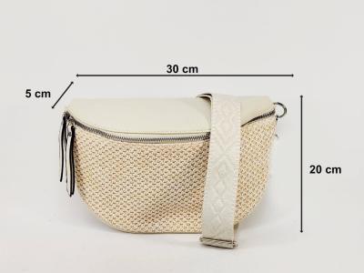 Sac banane femme pas cher chic beige raphia tendance MARO S12-27 offwite