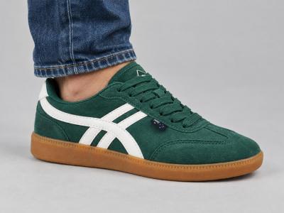 Basket homme en cuir vert tendance confortable ROADSIGN bormane souple